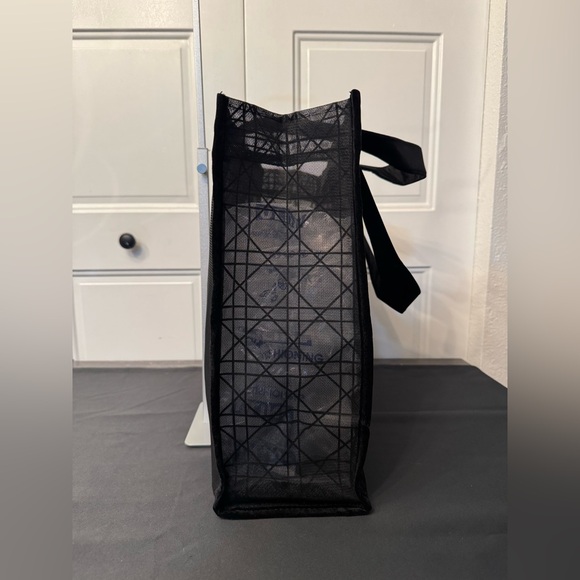 Dior Oblique Mesh Velvet Logo Geometric Large Tote in Black - GWP - New - Picture 7 of 11